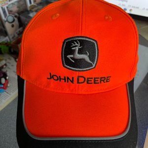 OFFICIAL JOHN DEER SNAPBACK HAT CAP ORANGE AND BLACK BASEBALL-TRUCKER-FARMER